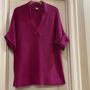 Chico's V-Neck Sweater in Vibrant vibrant magenta